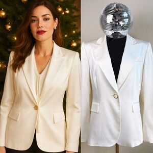 ANTONIO MELANI Ivory Satin Tuxedo Blazer, Size 10